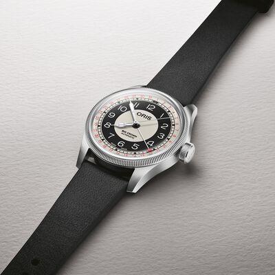 Oris Big Crown Pointer Date "BULLSEYE" Gray and Black Dial Watch, 38mm