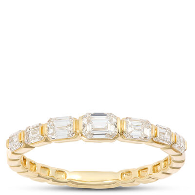 Emerald Cut Diamond Band, &frac34; Total Carat Weight, 14K Yellow Gold