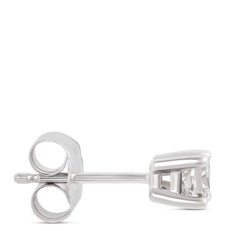 Princess Cut Diamond Studs, 14K White Gold image number 1