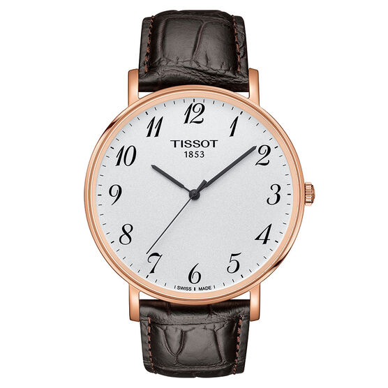 Tissot Everytime Large Rose PVD Silver Dial Quartz Watch, 42mm