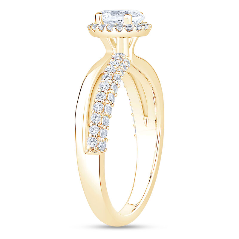 Split-Shank Oval Diamond Engagement Ring, 14k Yellow Gold image number 1