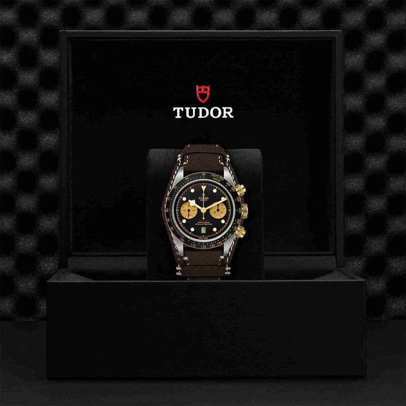 TUDOR Black Bay Chrono S&G Watch Black Dial Brown Leather Strap, 41mm image number 1