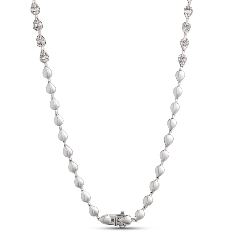 Pear Shaped Diamond Necklace, 2 &frac12; Total Carat Weight, 14K White Gold image number 2