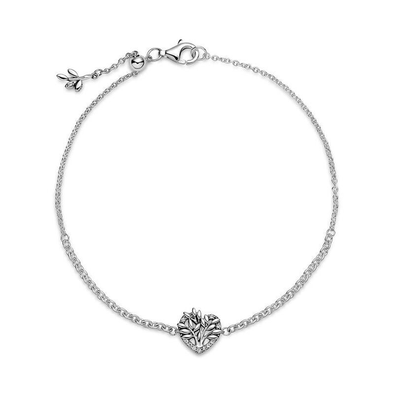 Pandora Heart Family Tree CZ Chain Bracelet image number 3