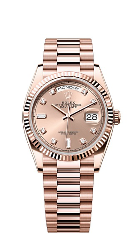 Rolex Day-Date 36 Day-Date Oyster, 36 mm, Everose gold - M128235-0009 at Ben Bridge