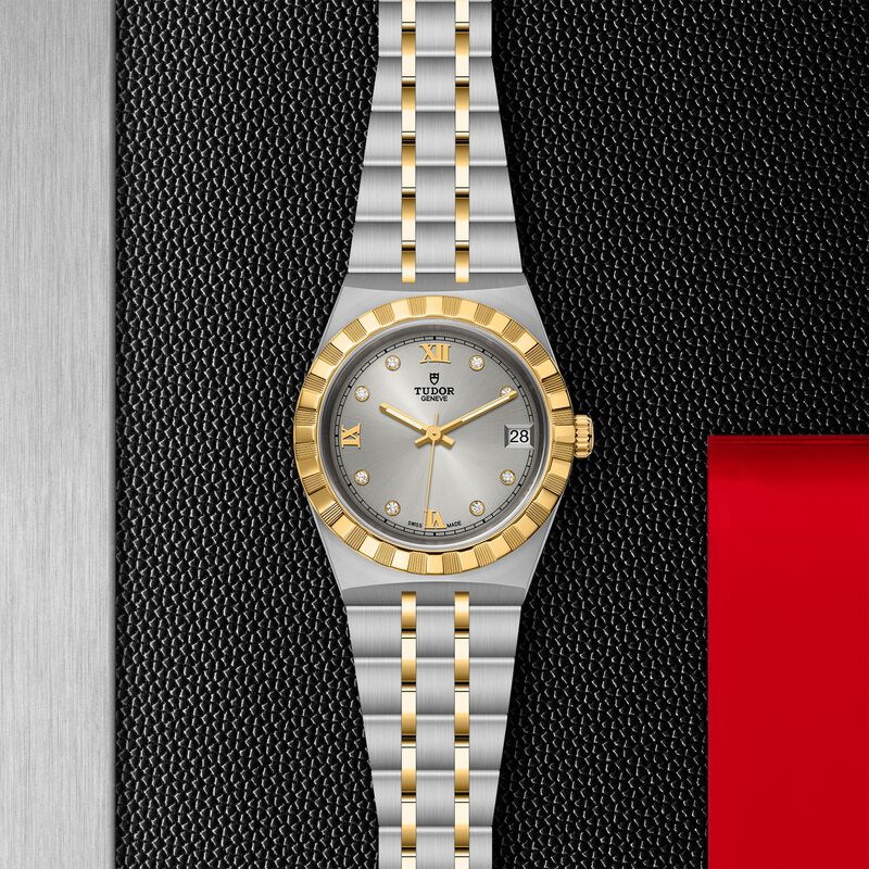TUDOR Royal Watch Steel Case Silver Dial Steel And Gold Bracelet, 34mm image number 2
