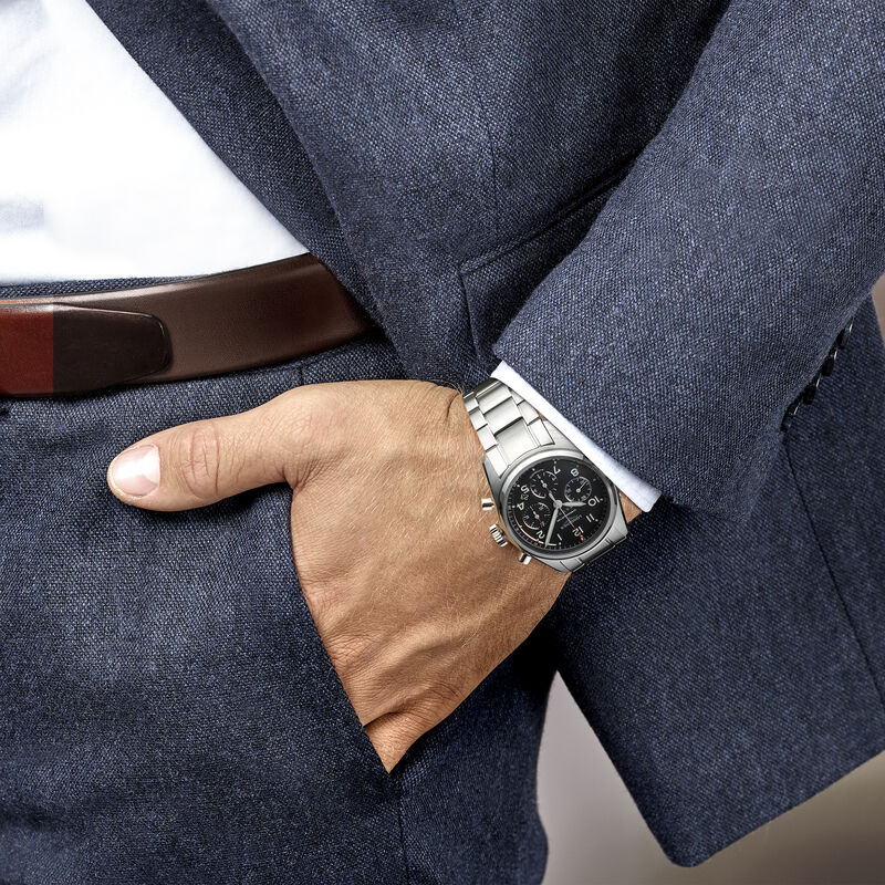 Longines Spirit Chronograph Black Dial Watch, 42mm image number 4