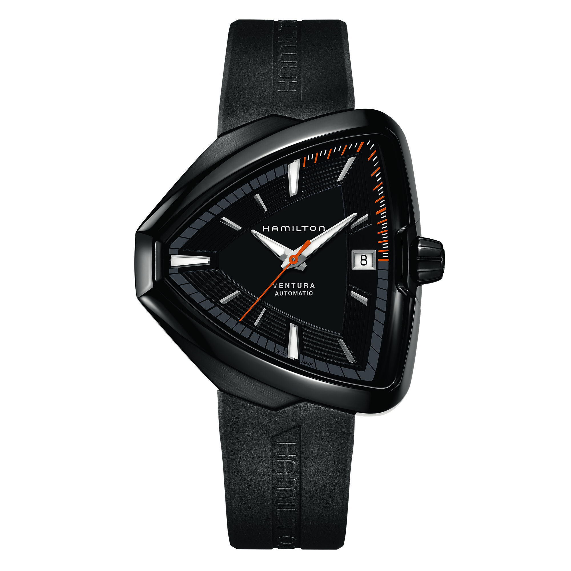 HAMILTON Ventura メンズ 腕時計 ブラック Hamilton Ventura Elvis80 Auto Black Dial Watch, 42mm x 45mm