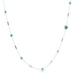 Lisa Bridge Turquoise & Black Sapphire Necklace, 36"