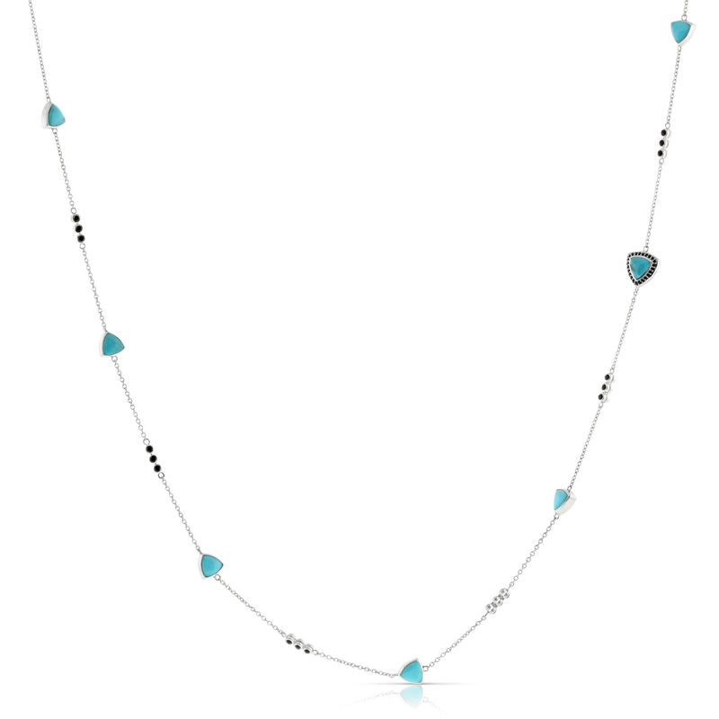 Lisa Bridge Turquoise & Black Sapphire Necklace, 36" image number 0