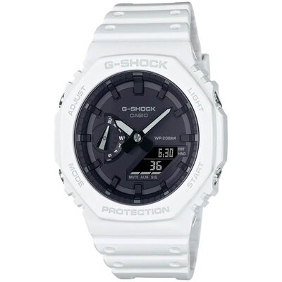 G-Shock Analog Digital Watch White Octagon Bezel, 48.5mm