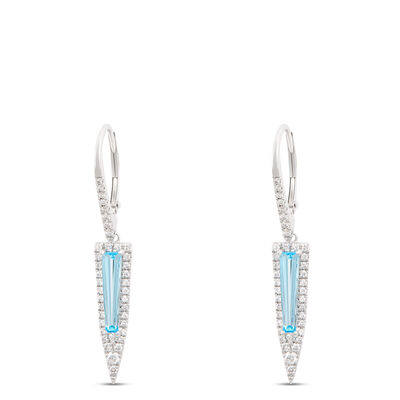 Tapered Blue Topaz Drop Earrings