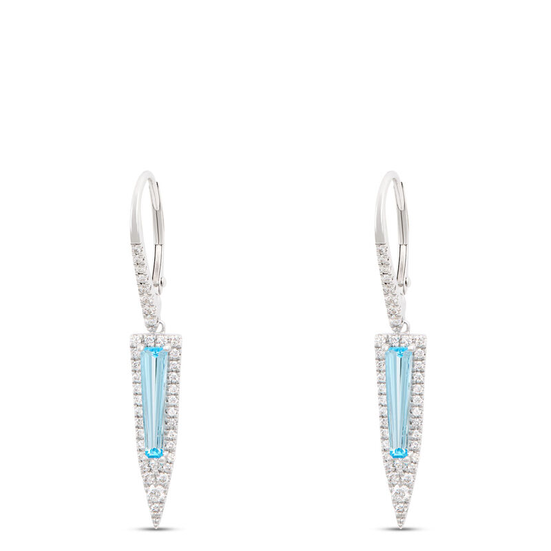 Tapered Blue Topaz Drop Earrings image number 0