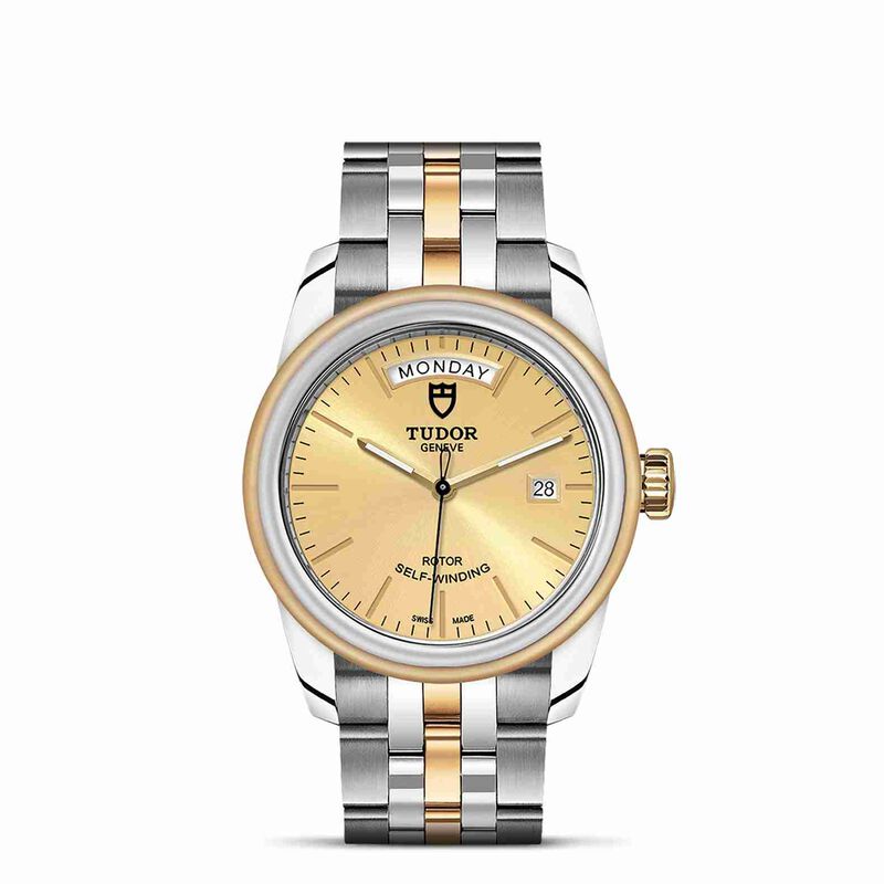 TUDOR Glamour Date+Day Watch Champagne Dial Steel Bracelet, 39mm image number 0