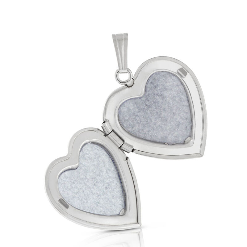 Diamond Heart Locket in Sterling Silver image number 1