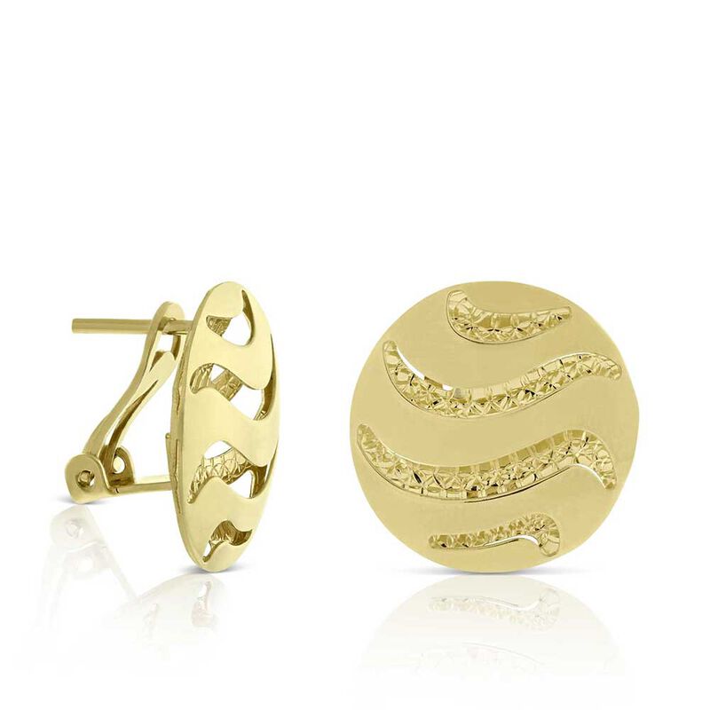 Toscano Dome Circle Wave Earrings 14K image number 0