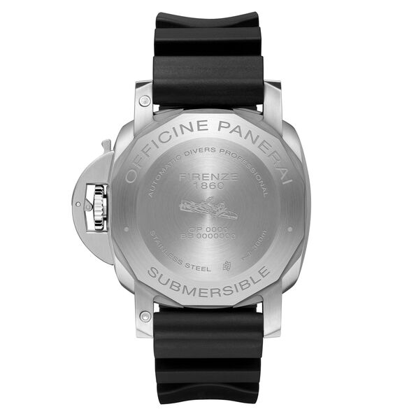 PANERAI Submersible Black Dial Rubber Steel Watch, 42mm