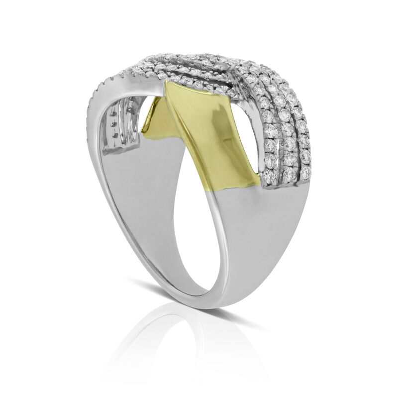 Diamond Crossover Ring 14K image number 2
