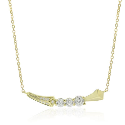 Jade Trau for Ben Bridge Signature Diamond Arc Necklace 18K