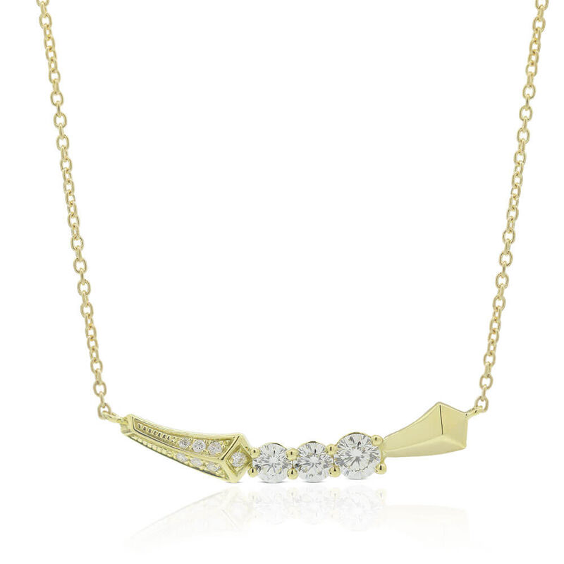 Jade Trau for Ben Bridge Signature Diamond Arc Necklace 18K image number 1