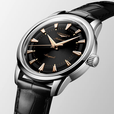 Longines Conquest Heritage Black Dial Watch, 38mm