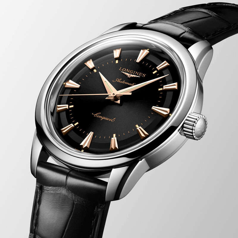 Longines Conquest Heritage Black Dial Watch, 38mm image number 1
