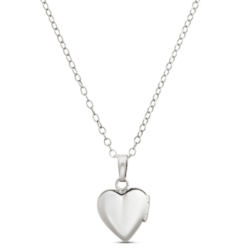 Baby Heart Diamond Locket in Sterling Silver image number 2