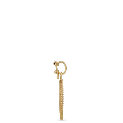 Classic Shield Charm with Round Diamonds, 0.16 Total Carat Weight, 14K Yellow Gold