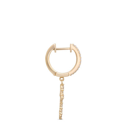 Diamond Cross Hoops, &frac12; Carat Total Weight, 14K Yellow Gold
