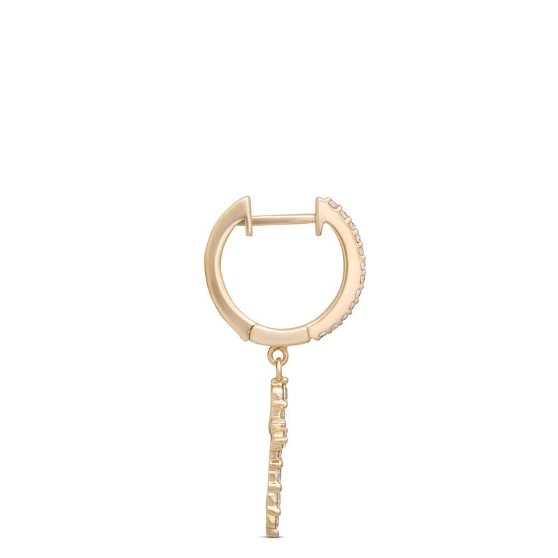 Diamond Cross Hoops, &frac12; Carat Total Weight, 14K Yellow Gold image number 1