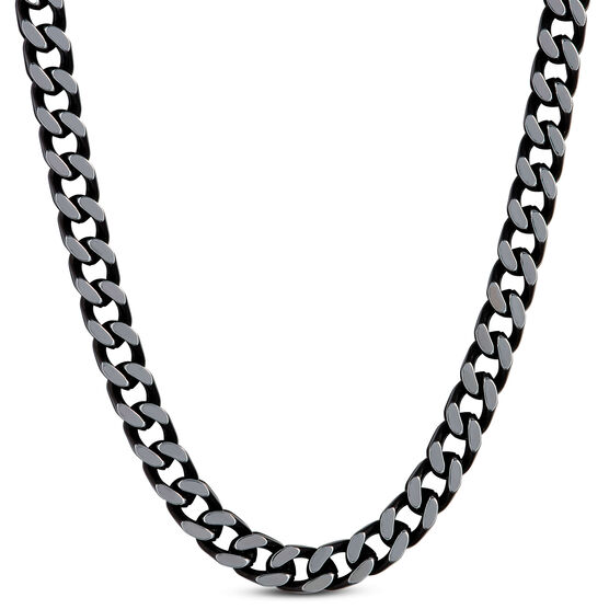 Black IP Franco Chain in Stainless Steel, 24"