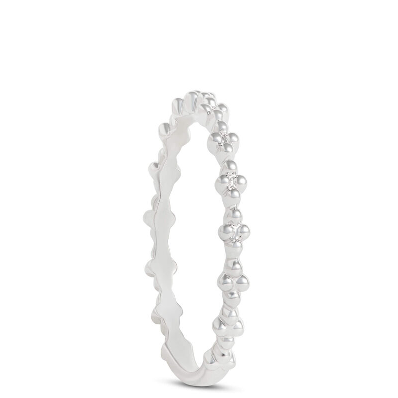 Beaded Cluster Band, 14K White Gold image number 2