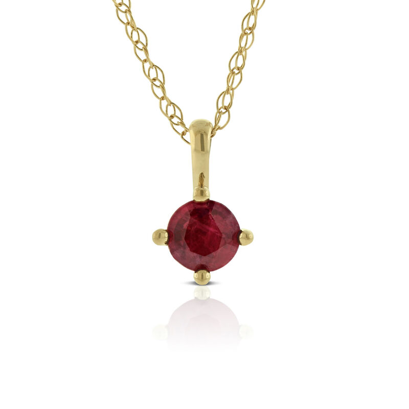 Round Ruby Pendant 14K image number 0
