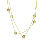Toscano Two-Tone Bead Station Necklace 14K, 32"