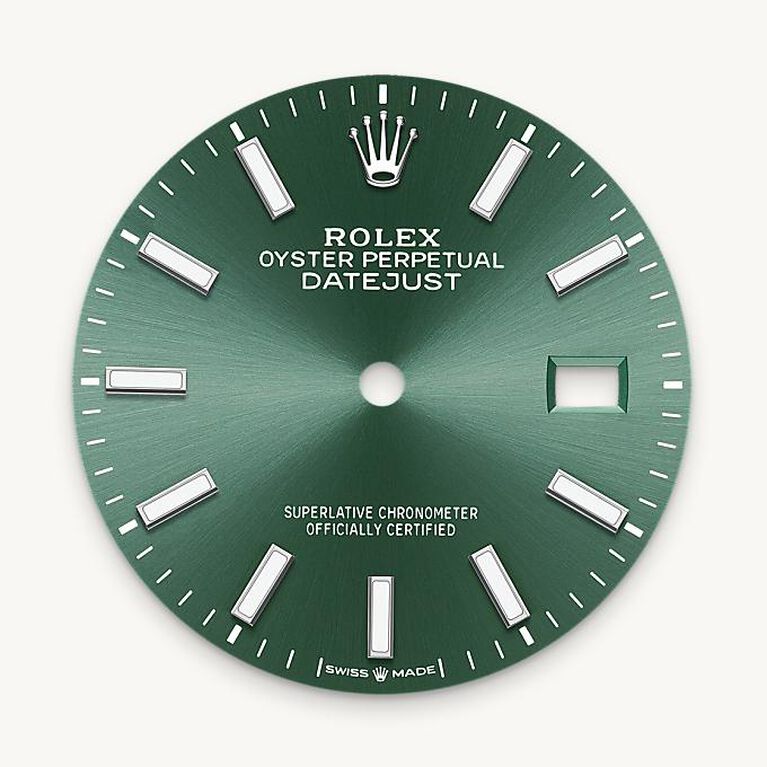 rolex datejust in white rolesor - combination of oystersteel and white gold, m126234-0051 - mint green dial - ben bridge