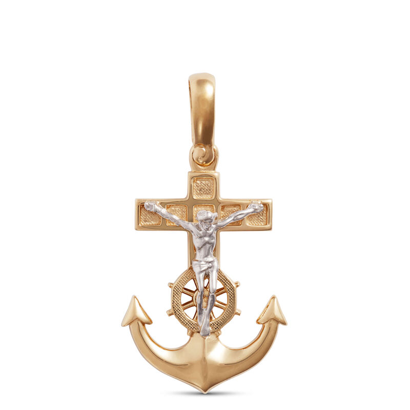 Toscano Two-Tone Anchor Charm, 14K Gold image number 0