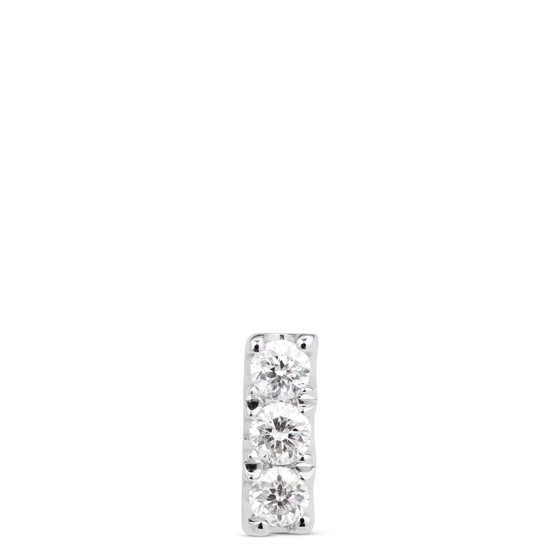 Diamond Bar Single Stud Earring, 14K White Gold image number 1