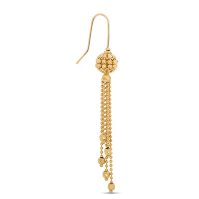 Toscano Beaded Dangle Earrings With Tassels, 14K Yellow Gold