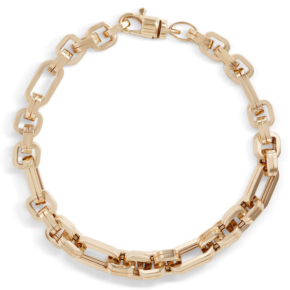 Toscano Fancy Link Bracelet with Spinning Clasp, 14K Yellow Gold