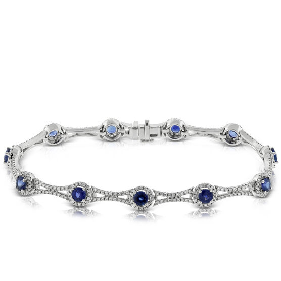 Sapphire & Diamond Bracelet 14K