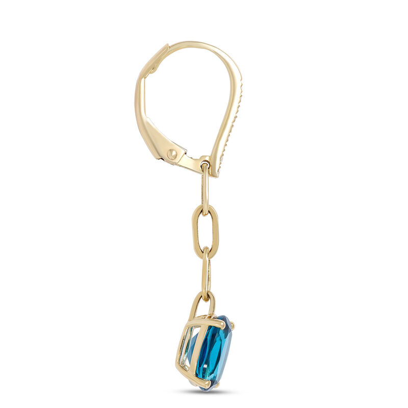 Blue Topaz Dangle Earrings, 14k Yellow Gold image number 1