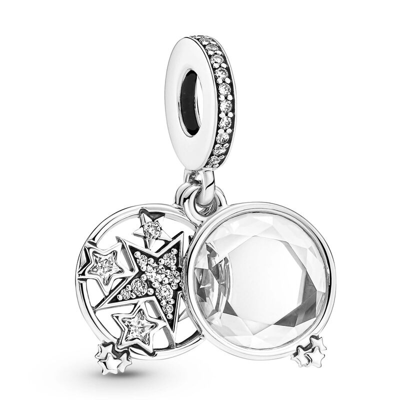 Pandora Magnified Star CZ Double Dangle Charm image number 1