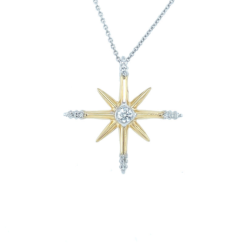 Roberto Coin Diamond North Star Necklace in 18K Yellow Gold image number 0