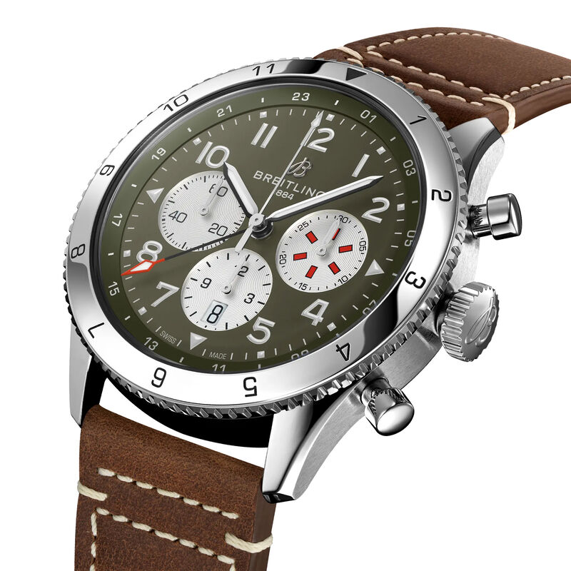 Breitling Classic Super AVI B04 Chronograph GMT Curtiss Warhawk Green Dial Watch, 46mm image number 1