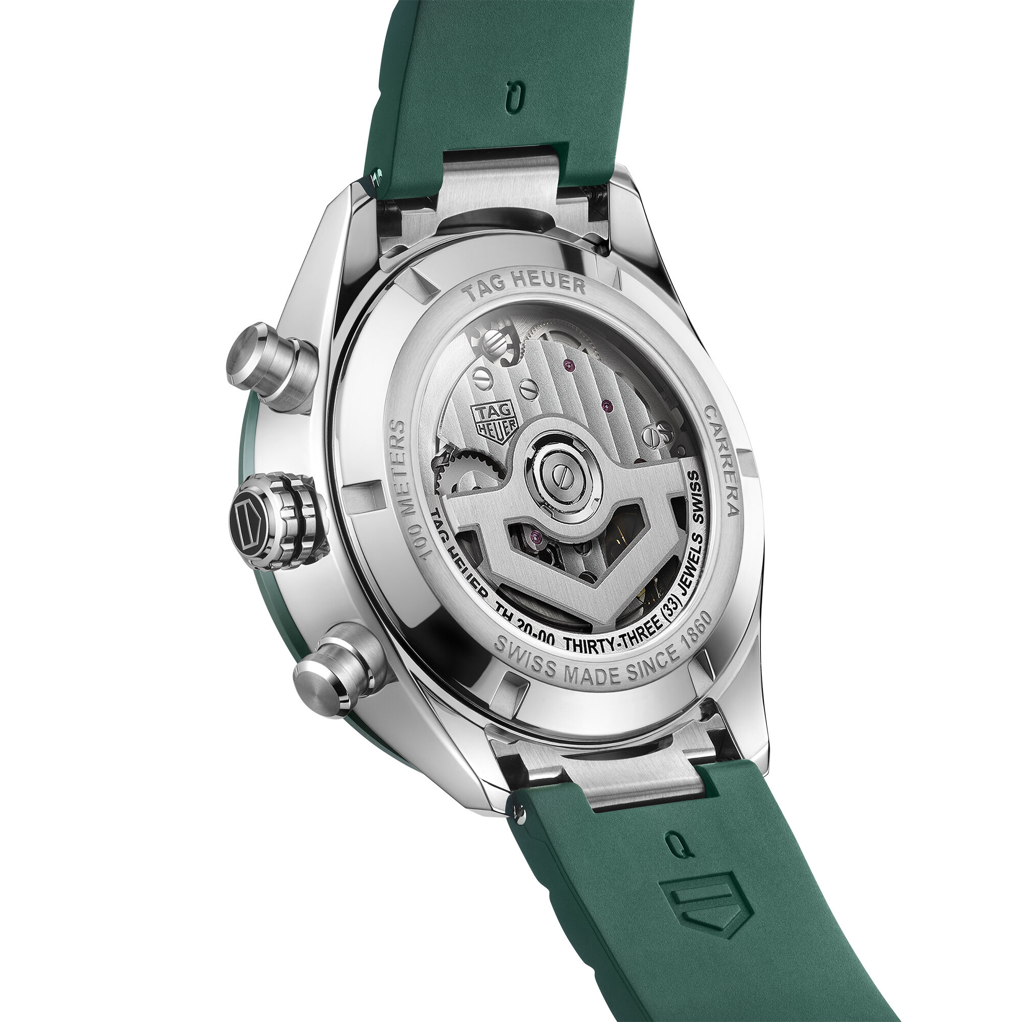 TAG Heuer Carrera Chronograph Watch Green Dial Steel Bracelet