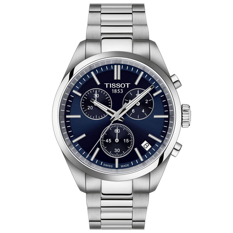 TISSOT PR 100 Chronograph Blue Dial Watch, 40mm image number 0