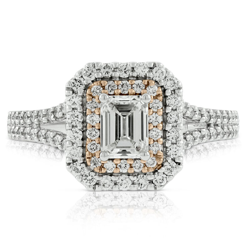 Emerald Cut Diamond Engagement  Ring 14K image number 1