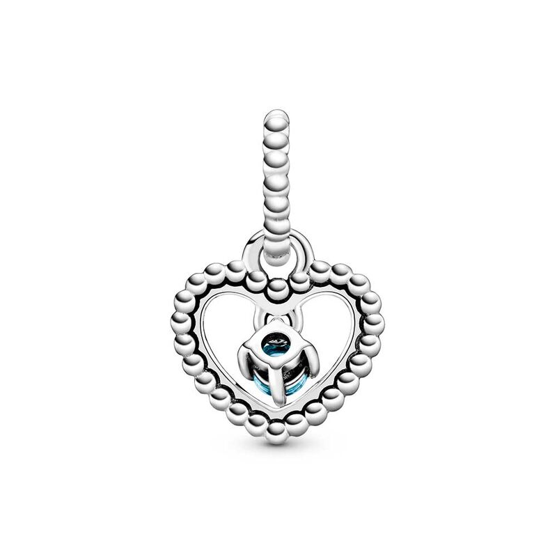 Pandora Sky Blue Crystal Beaded Heart Dangle Charm image number 1