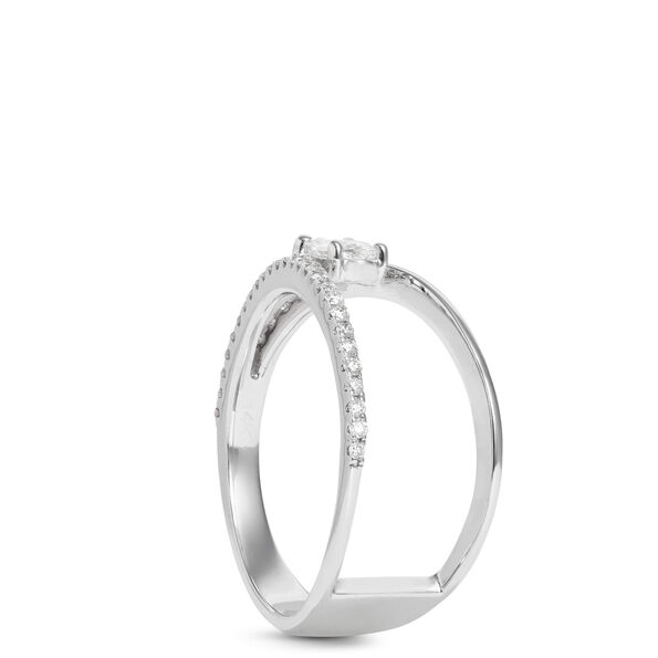 Oval Diamond Ring, 14K White Gold