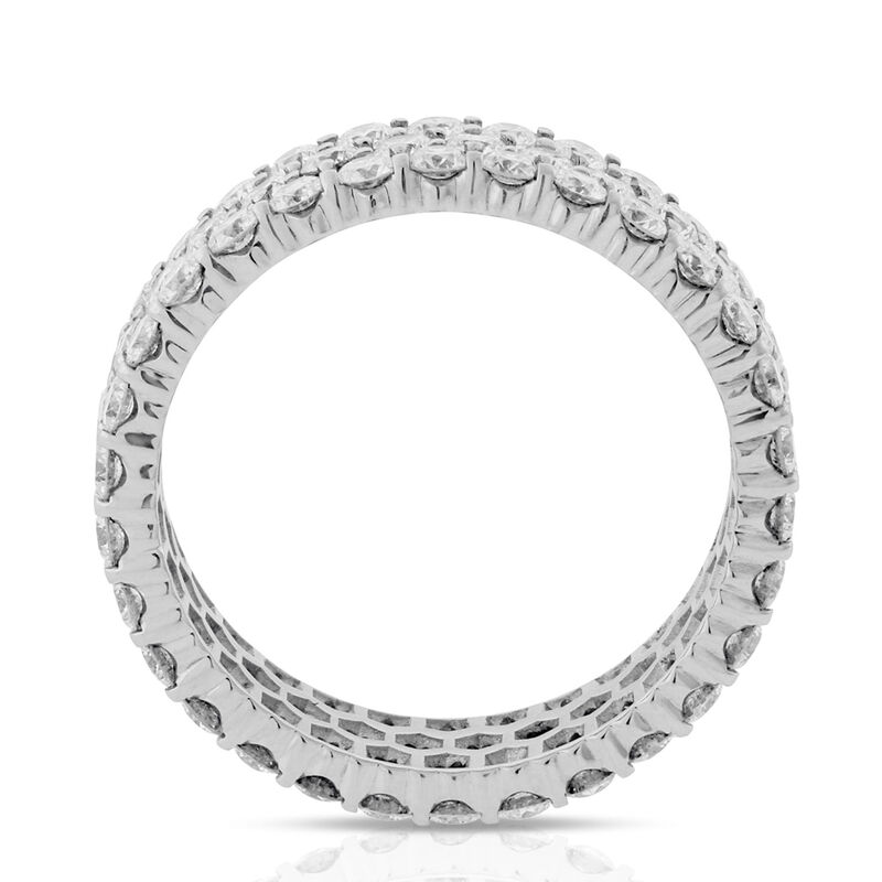 Three Row Diamond Eternity Ring in Platinum, Size 7 image number 3